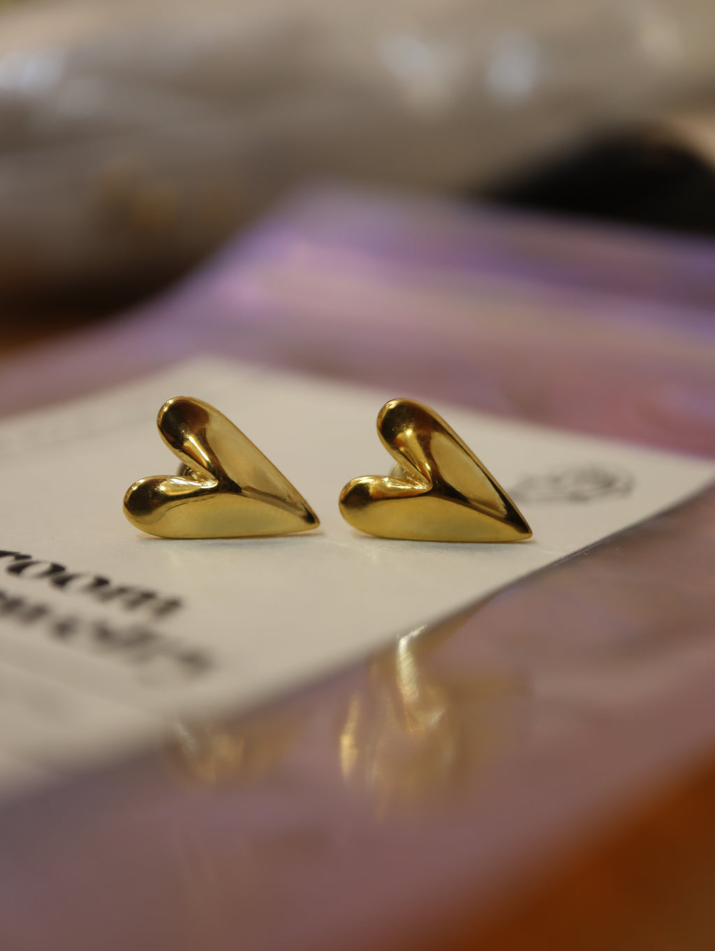 Elongated Heart stainless steel earrings