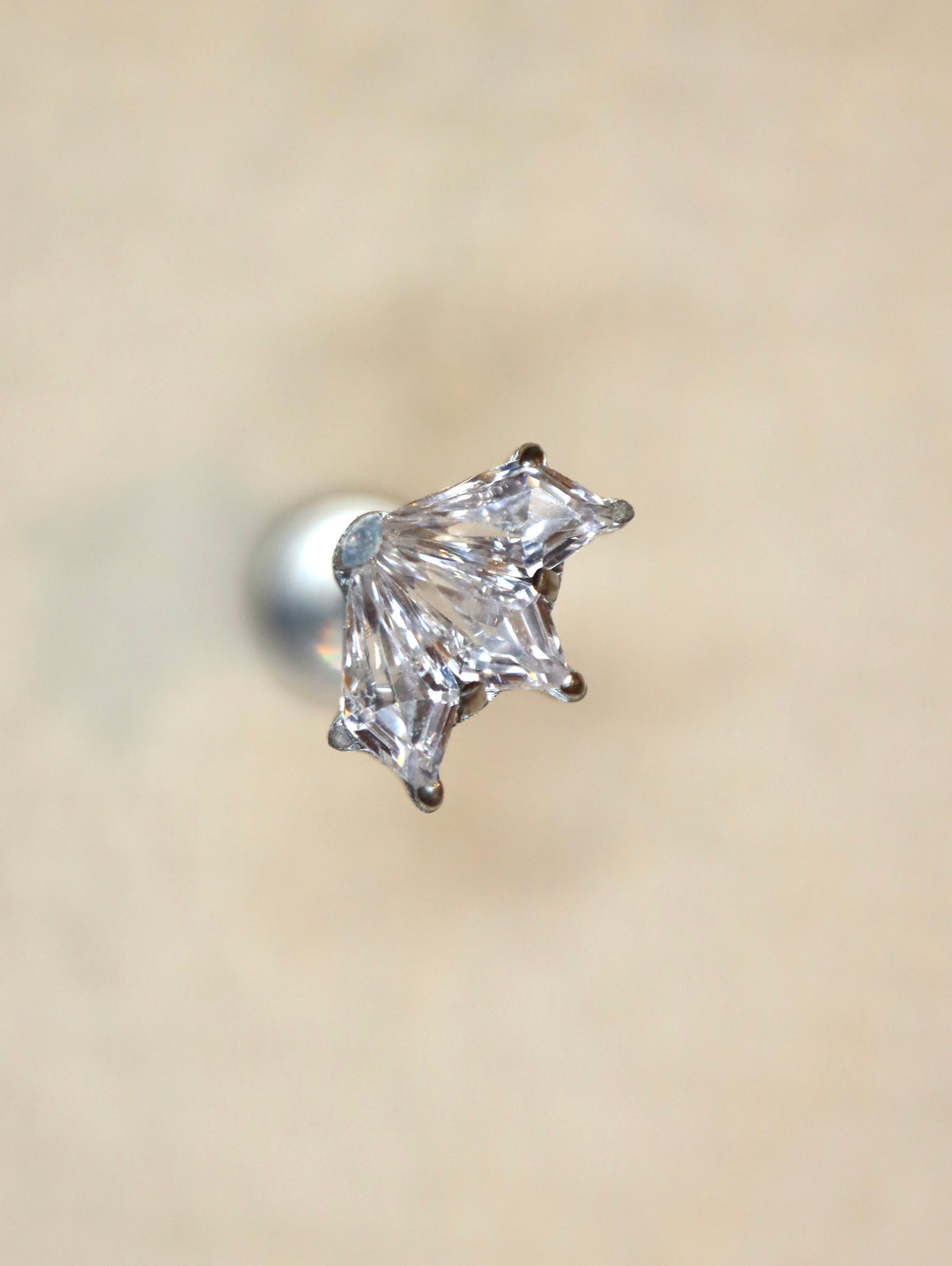 Titanium Stella Fan Flat Back Stud (ASTM F136)