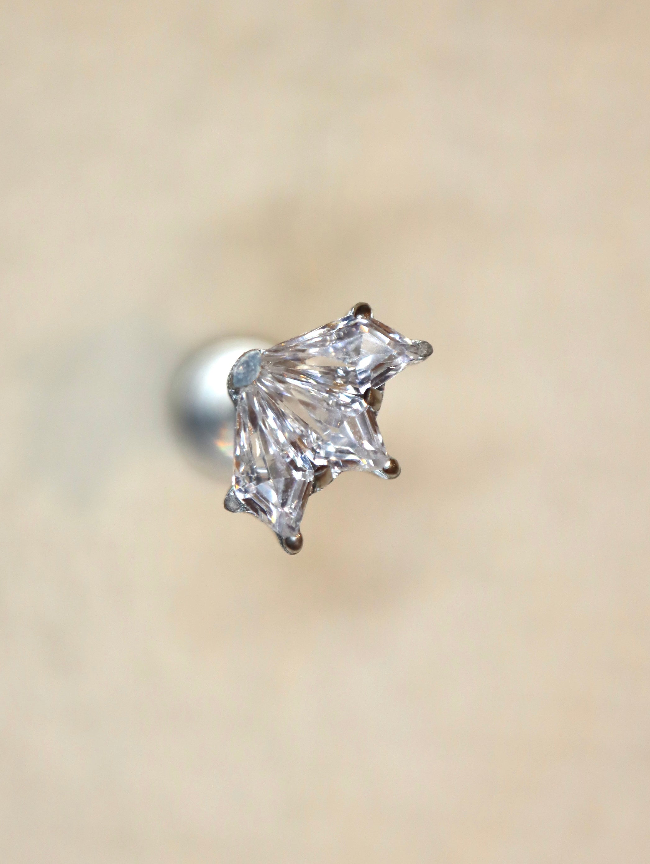 G23 Titanium Stella Fan Flat Back Piercing Earring (1pc)