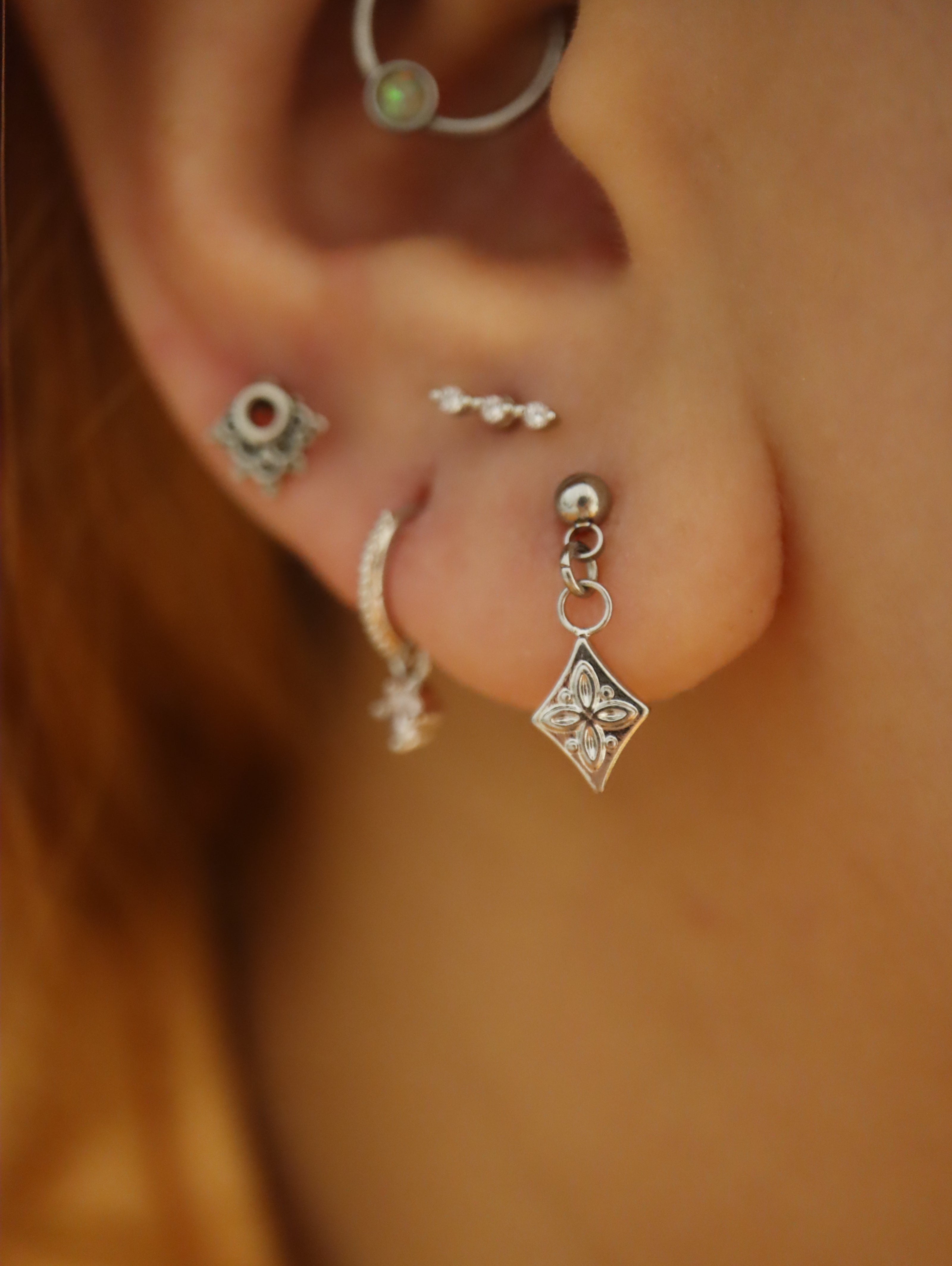 Drop dangling surgical steel stud earring (1pc)