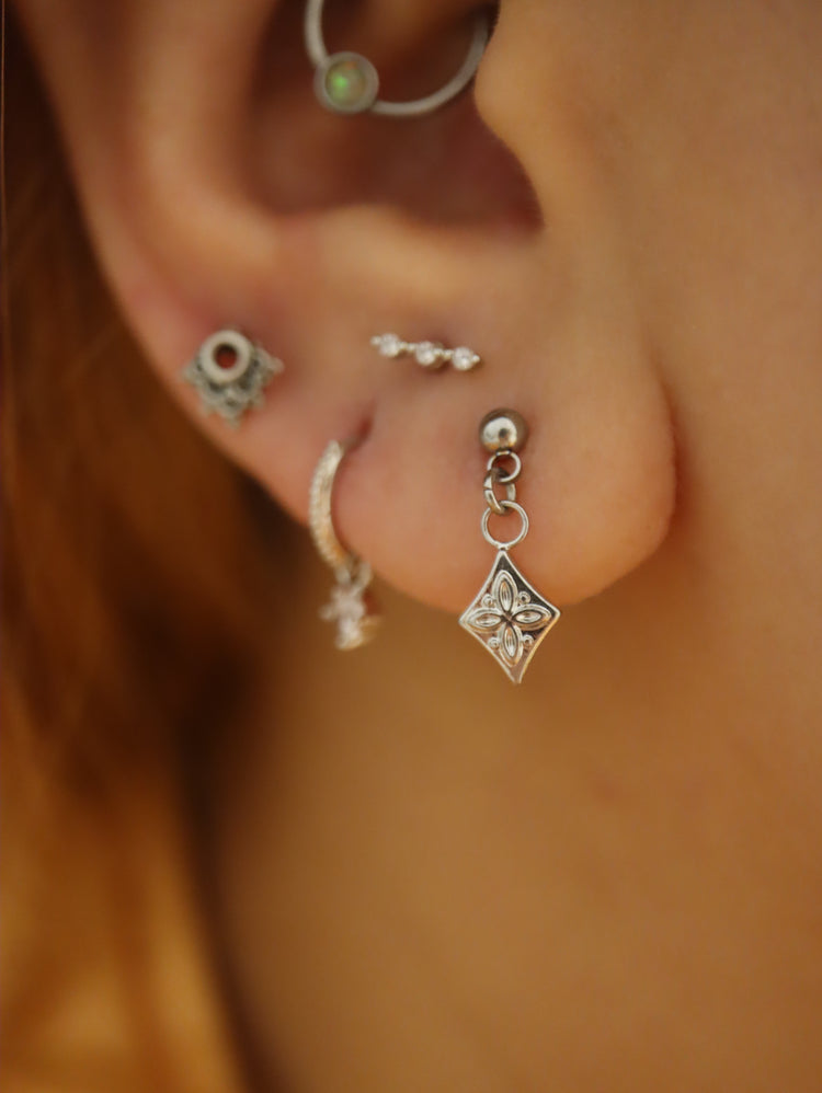 Drop dangling surgical steel stud earring (1pc)