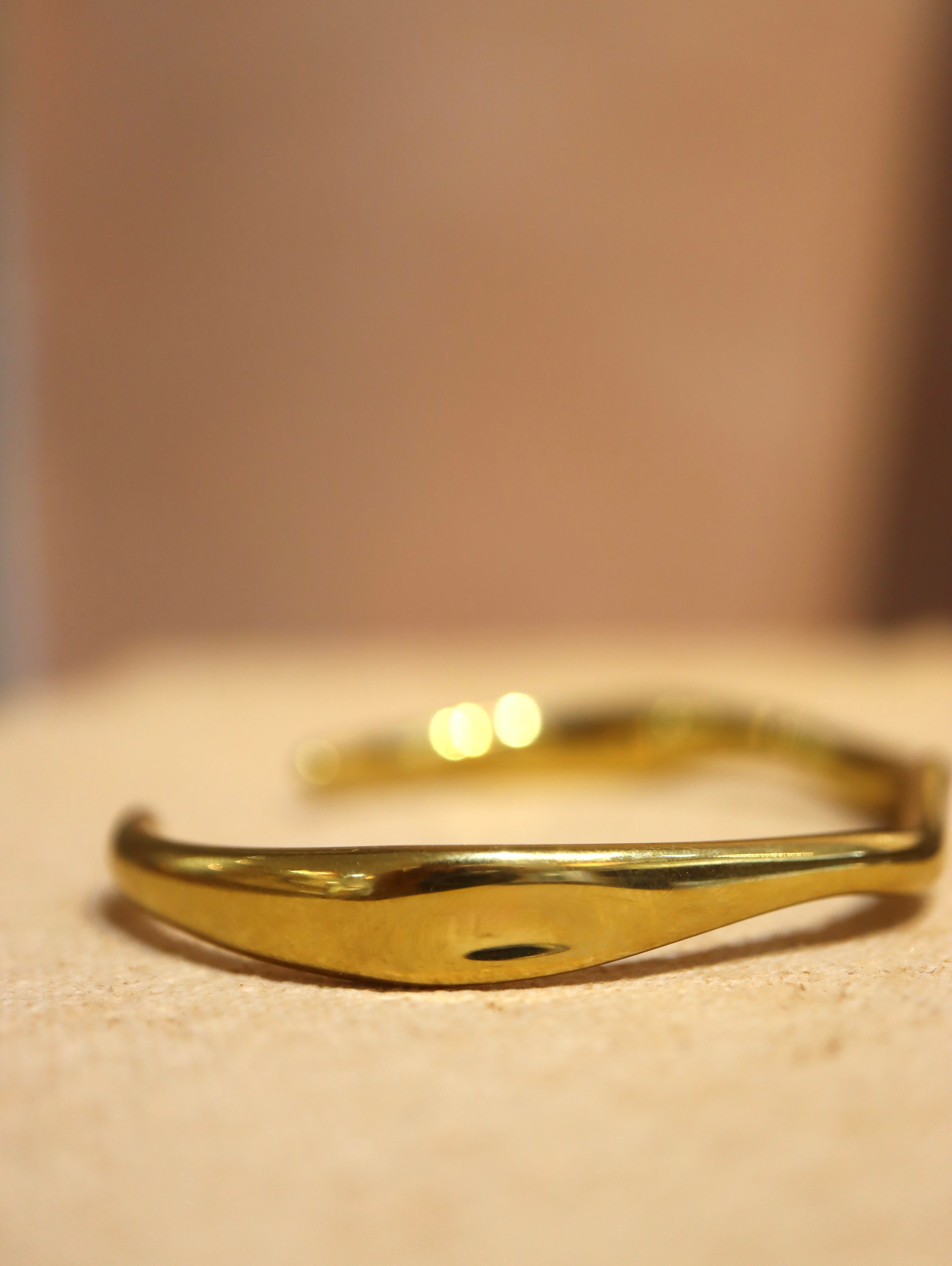 Wave Stainless Steel Open Bangle Cuff