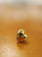 Stud cz heart Silver 925 piercing