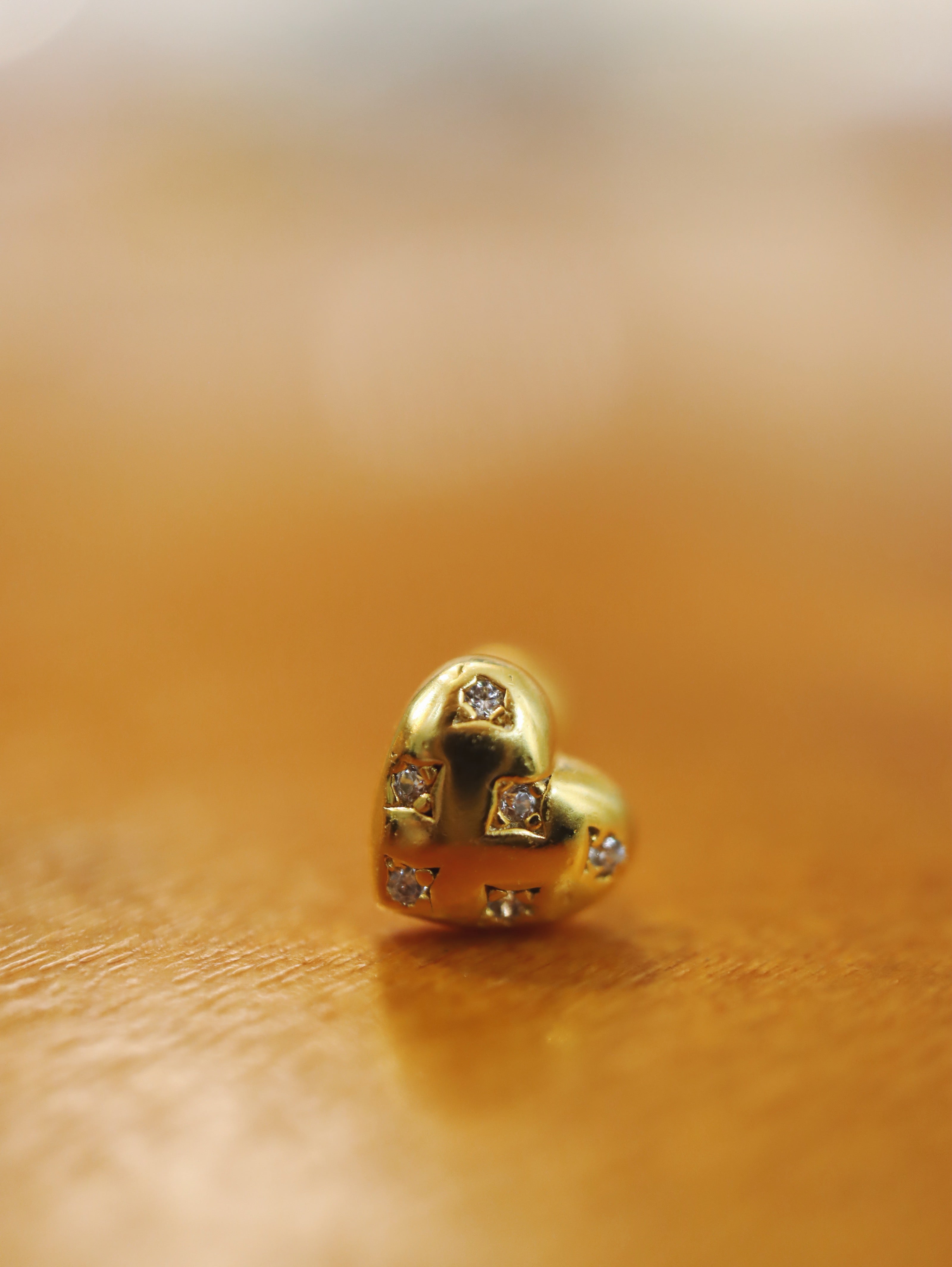 Stud cz heart Silver 925 piercing