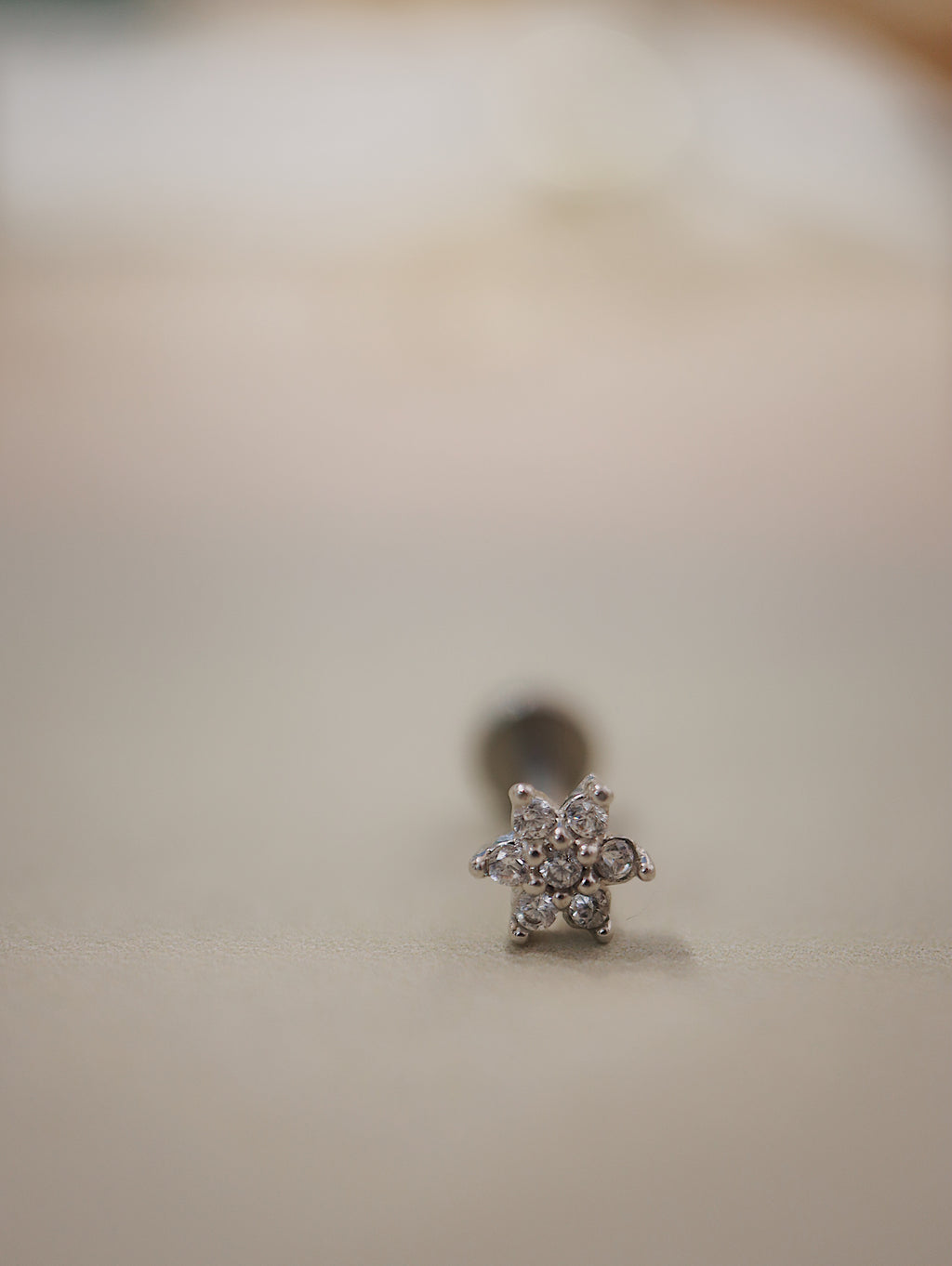 Threaded Flat Back CZ Stud Piercing