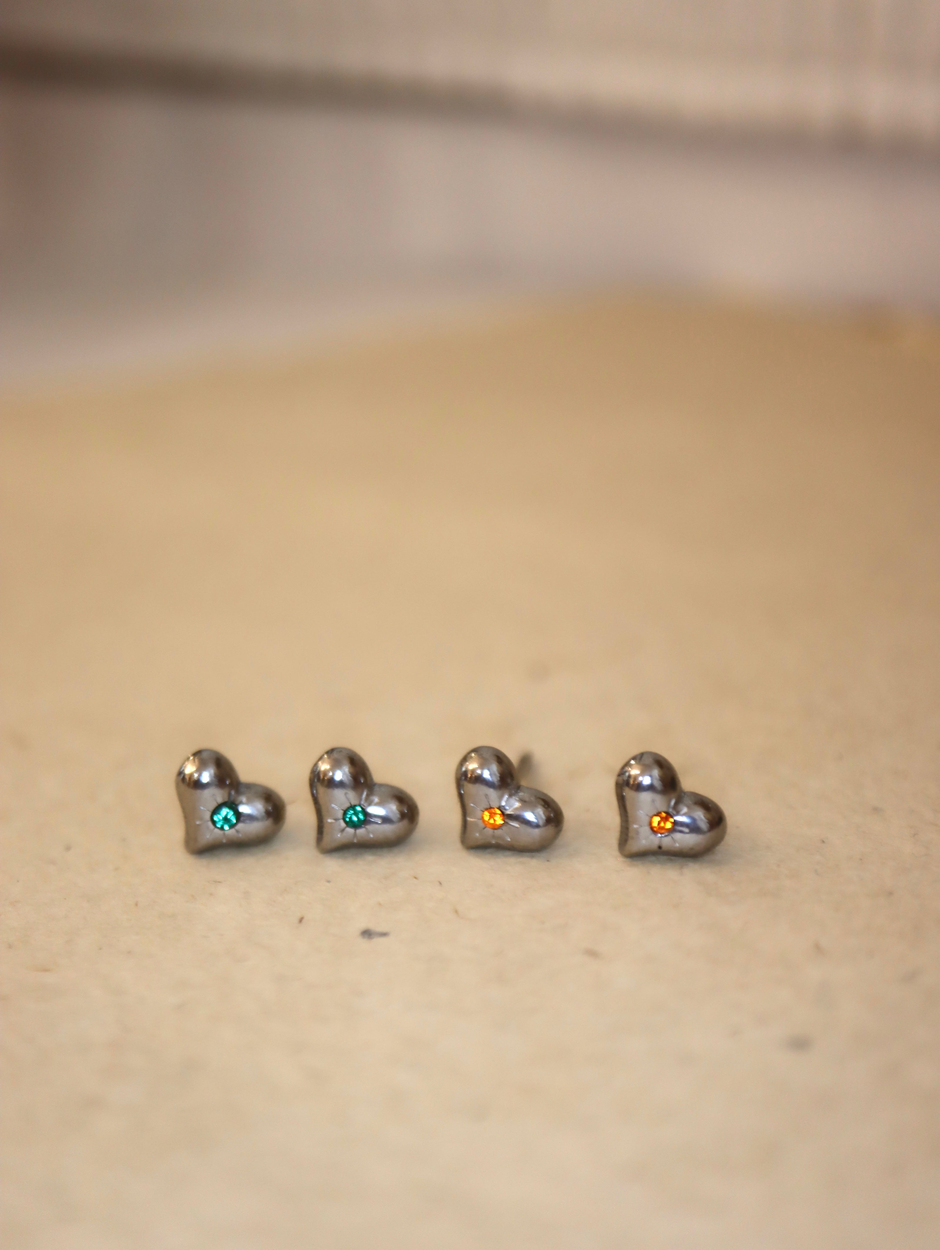 Heart stud stainless steel earrings