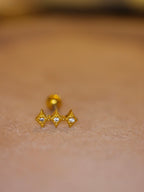 Triple Rhombus Stud Piercing Earring (1pc)