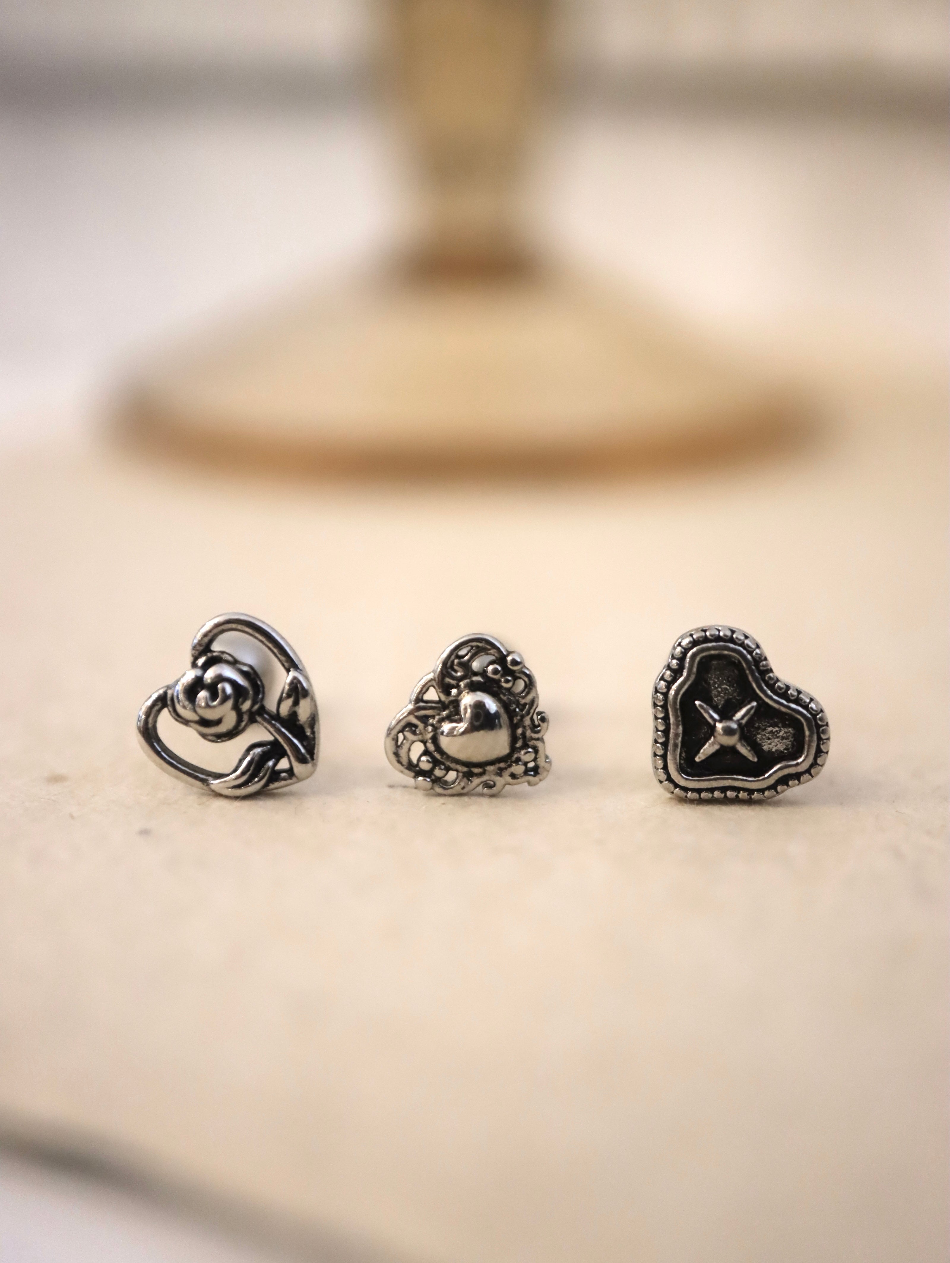 Heart stud surgical steel piercing (1pc)