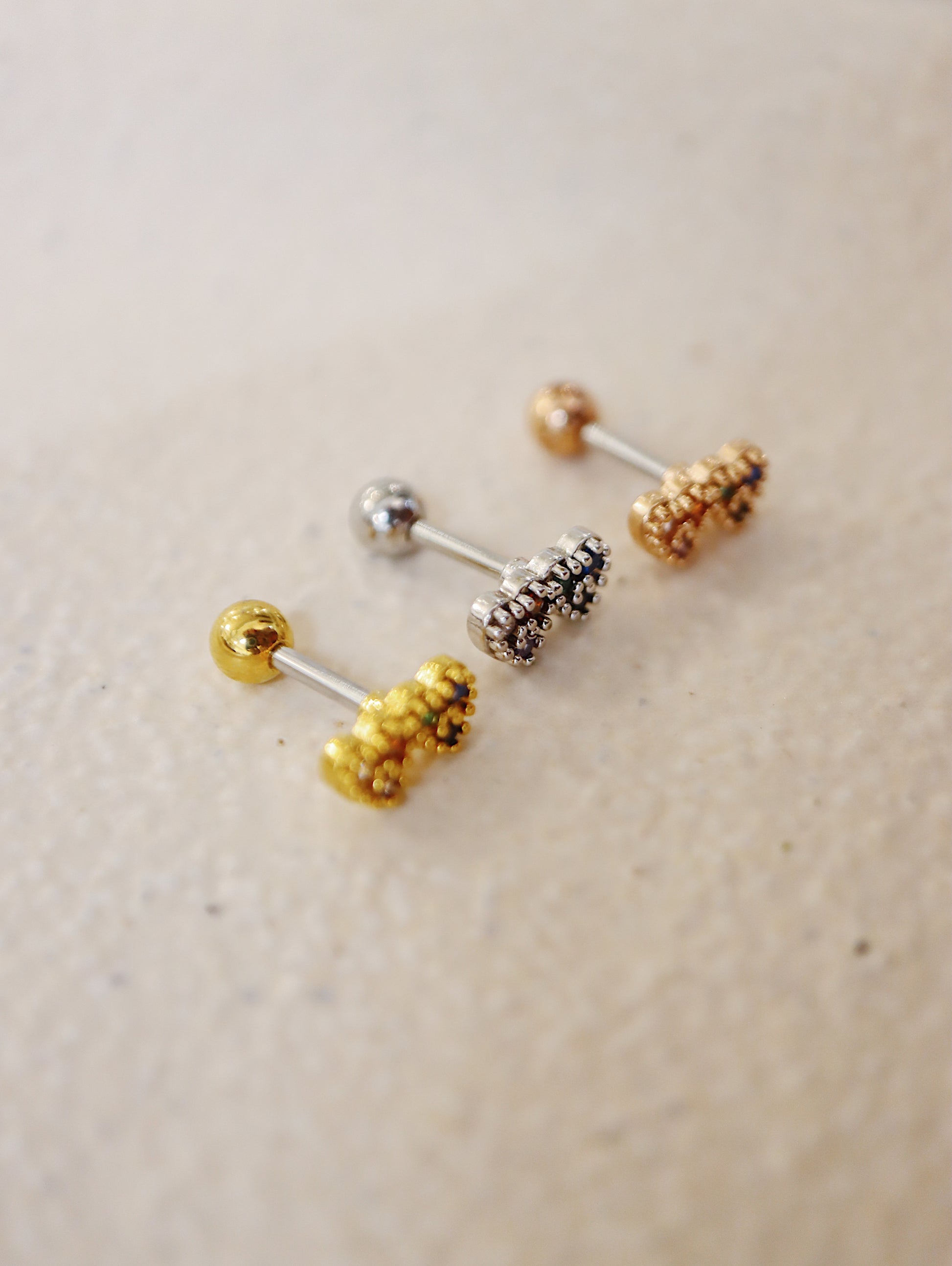 Double heart surgical steel piercing