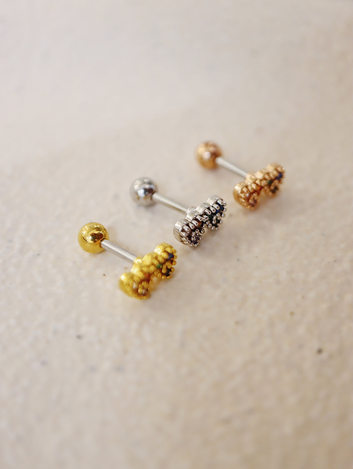 Double heart surgical steel piercing