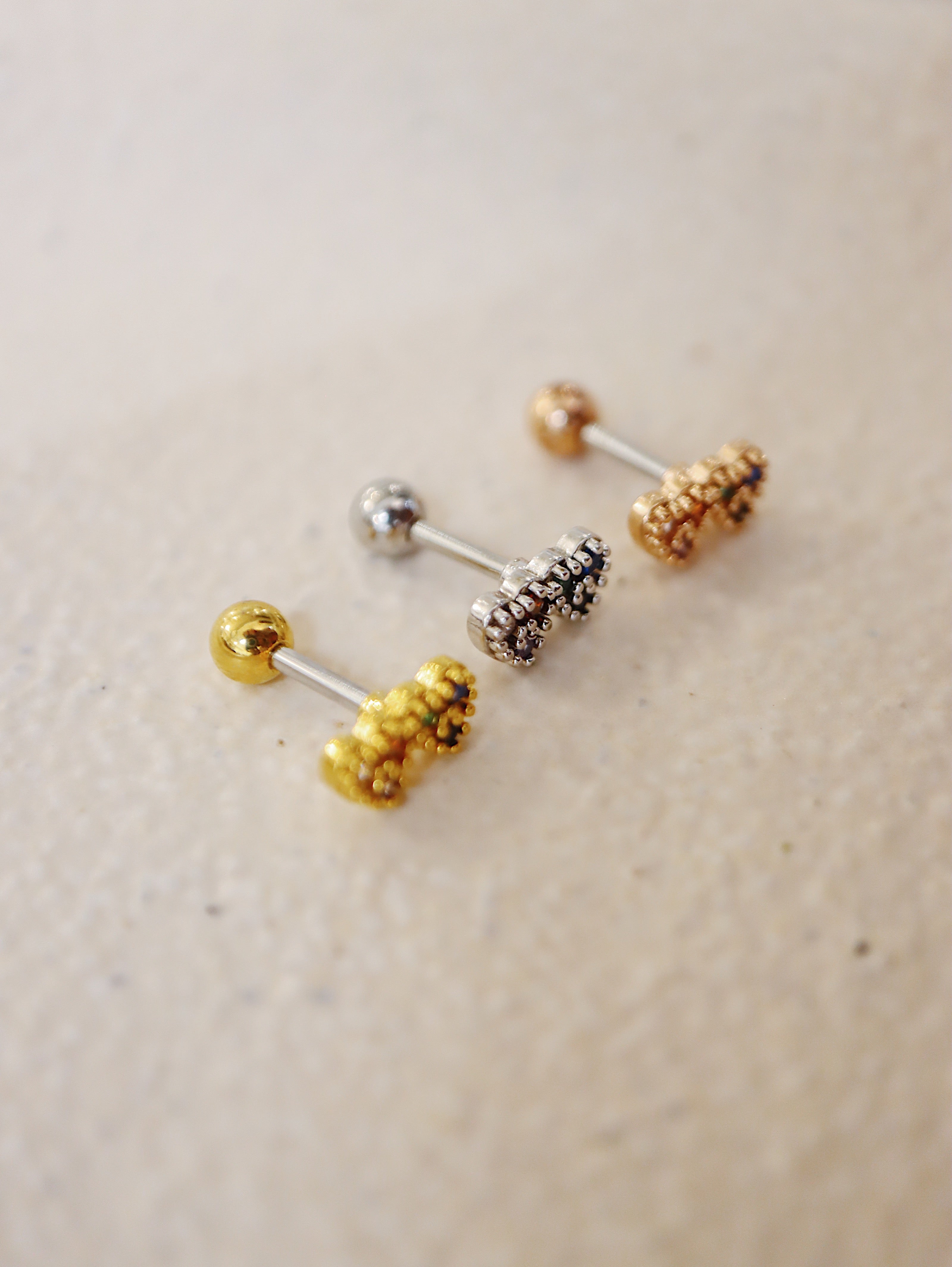 Double heart surgical steel piercing