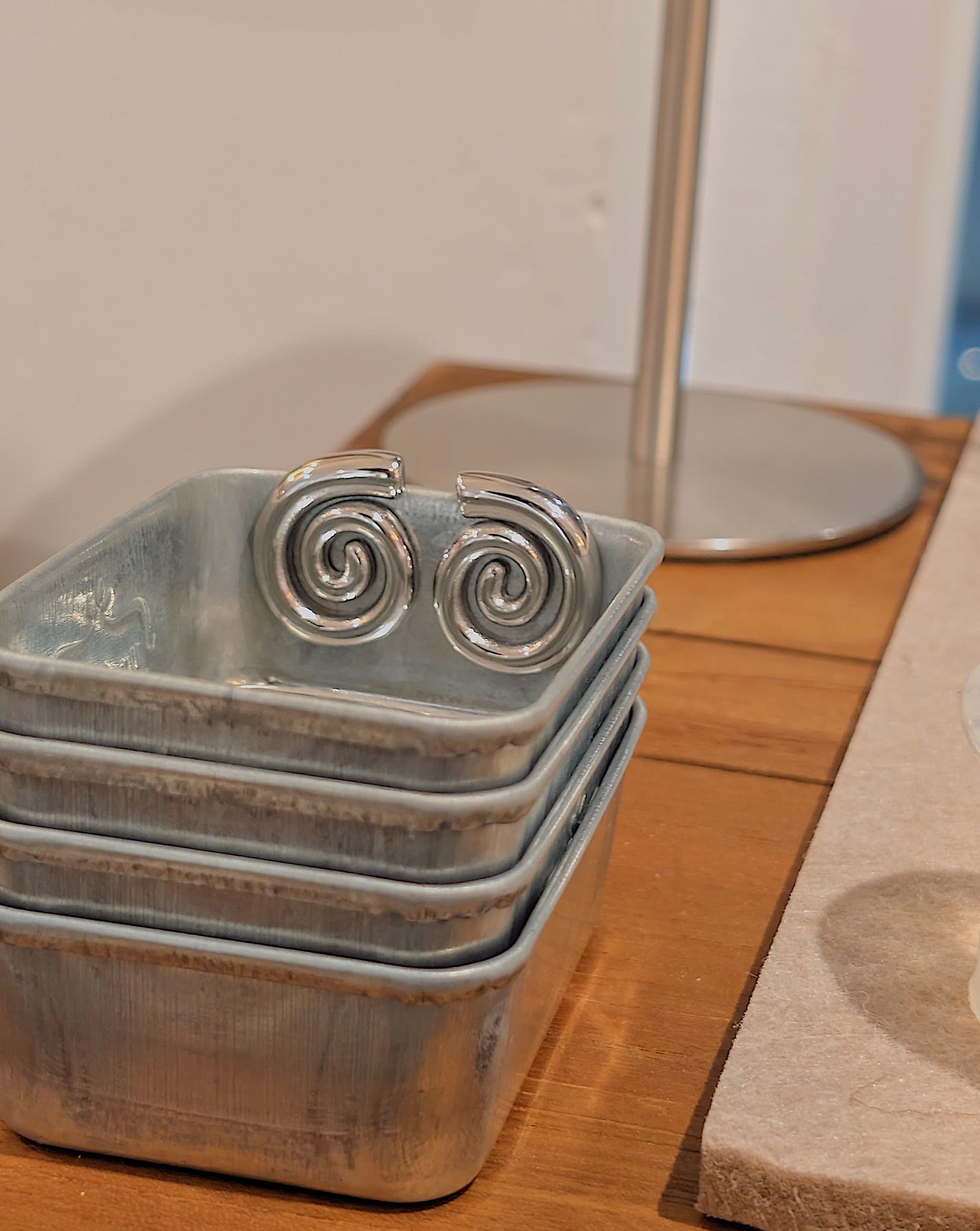 Spiral stainless steel earrings