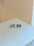 Ribbon heart stainless steel earrings