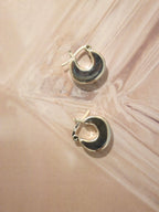 Polished 925 Silver hollow hoop earrings