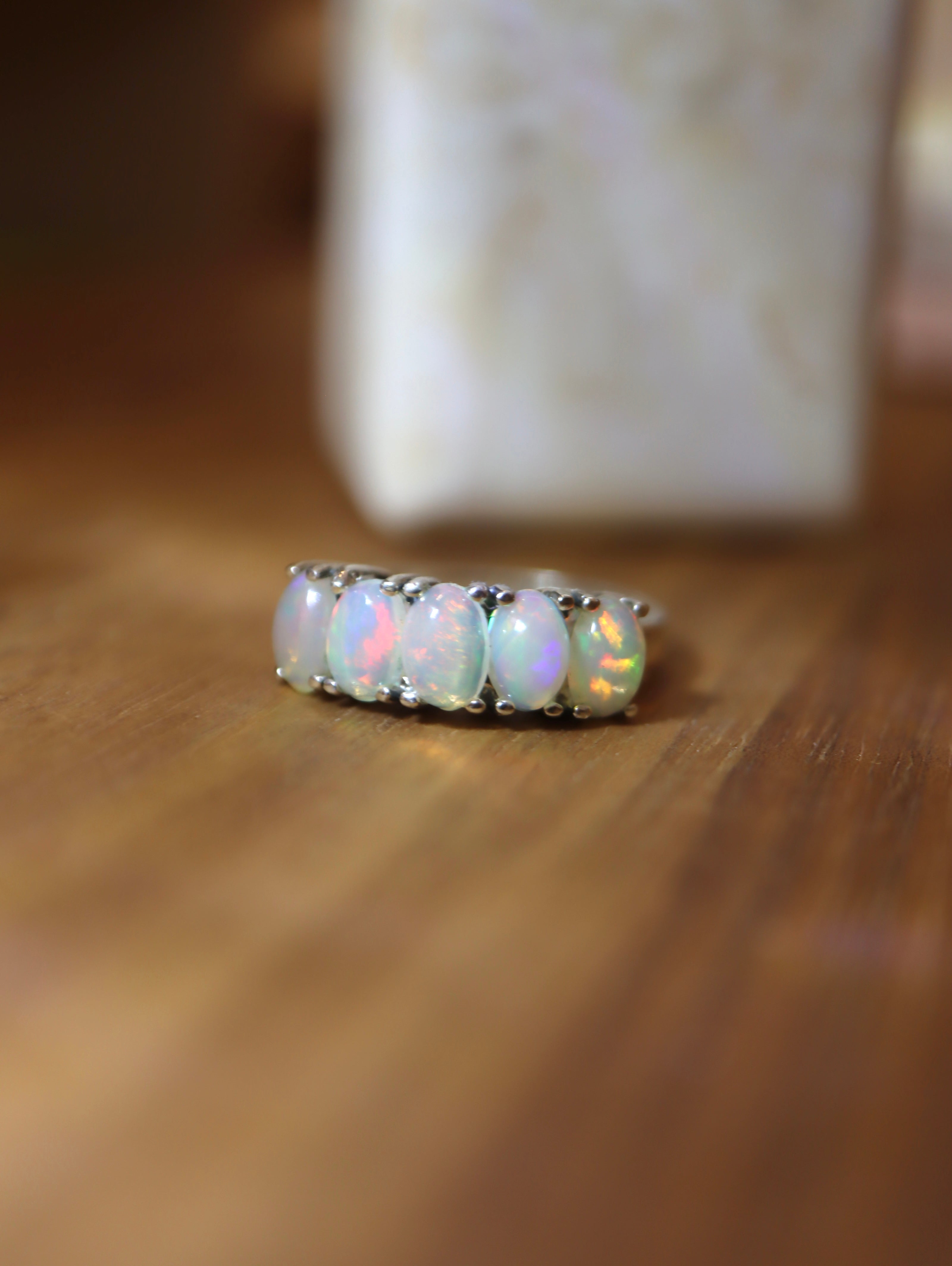 Adularia Ethiopian Opal Band Silver 925 Ring