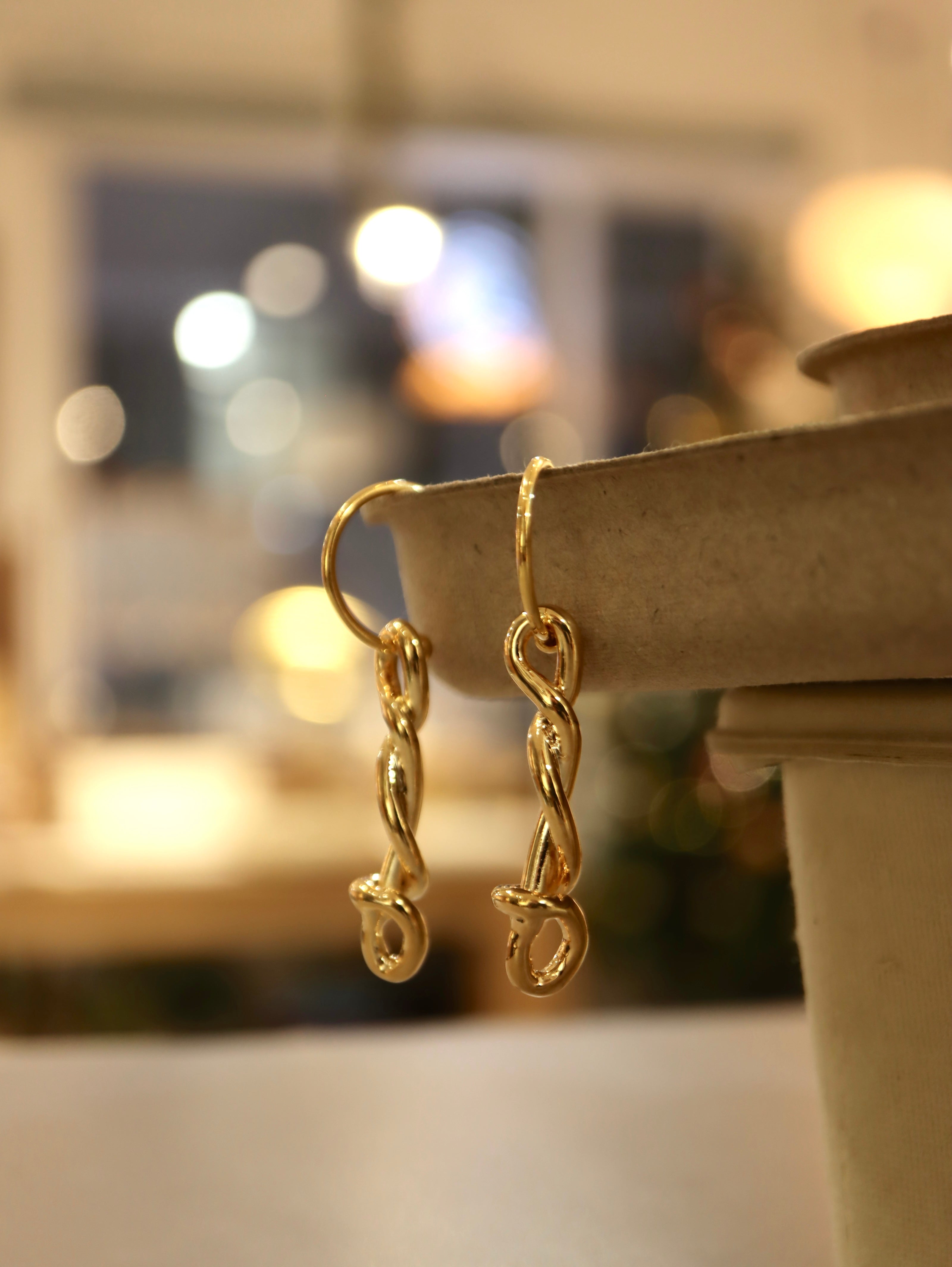 Drop knot twisted earrings