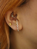 Chain illusion wrap 925 silver earring (1pc)