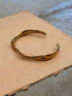 Wave Stainless Steel Open Bangle Cuff