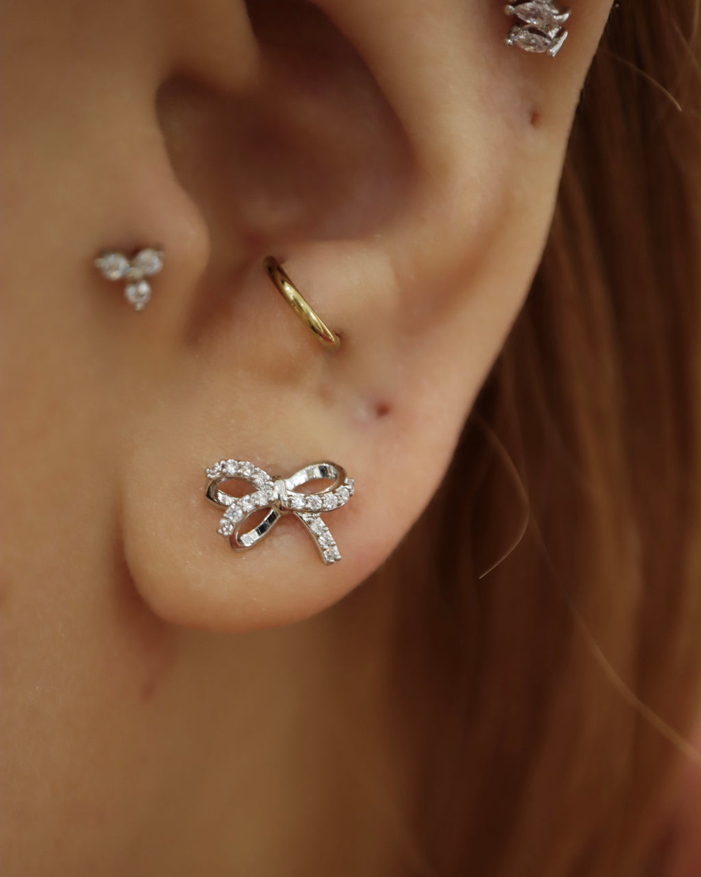 Ribbon surgical steel earring