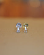 Cz stud flat back 925 silver piercing
