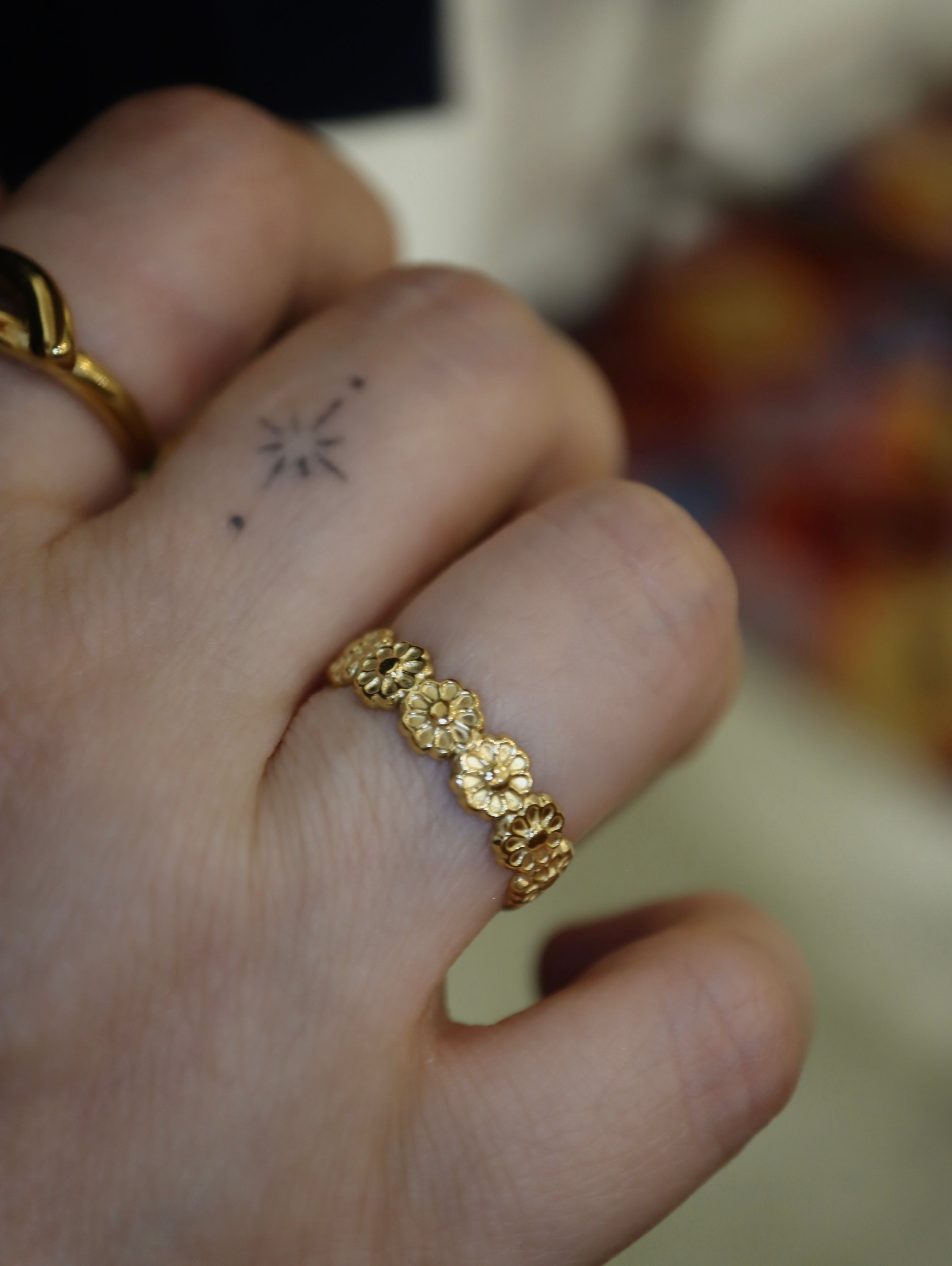 Daisy Band Open Size Stainless Steel Ring