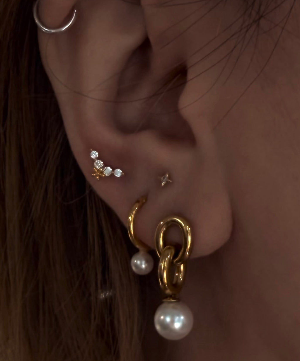 Bar cz floral surgical steel piercing (1pc)