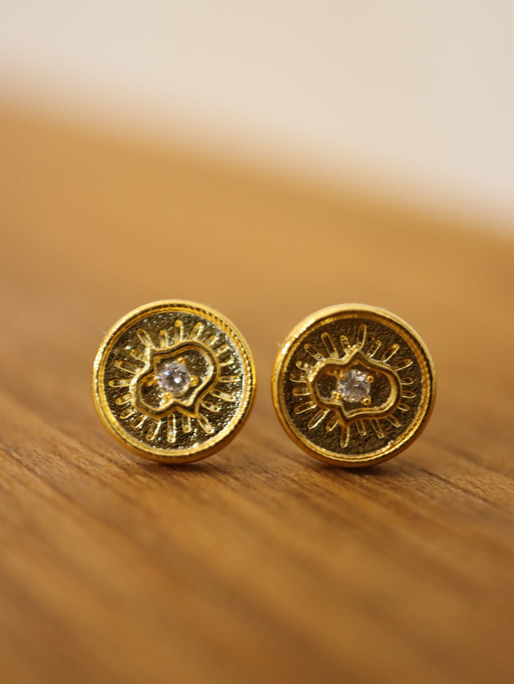 Mini coin stud earrings
