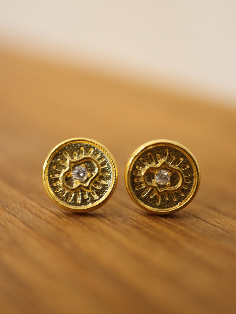 Mini coin stud earrings