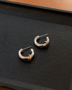 Mix tone stainless steel earrings