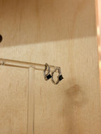 Black cz 95 silver hinged hoop earrings 2