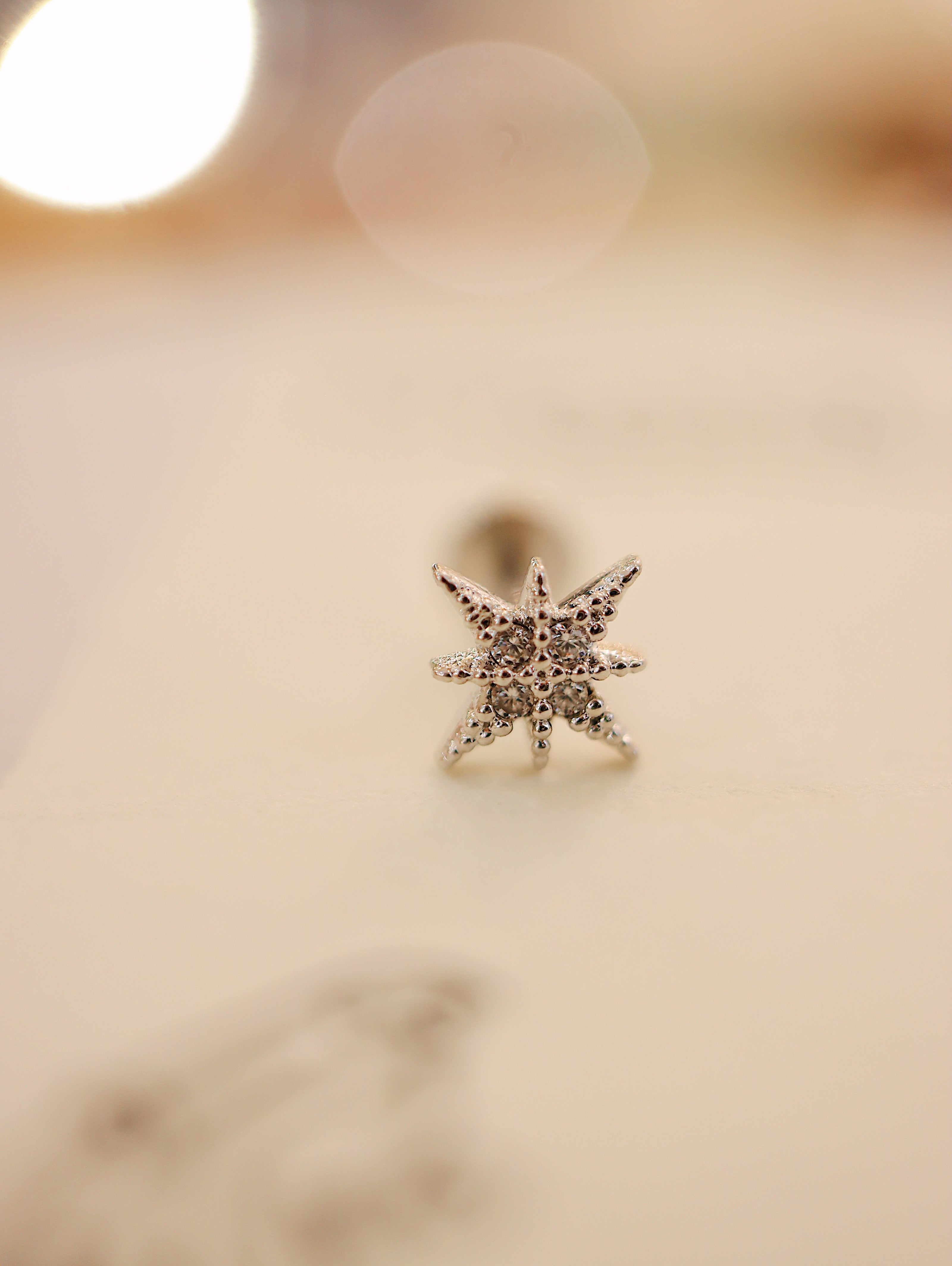 Starburst silver925 flat back piercing