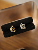 Crescent cz sparkle stud piercing (1pc)