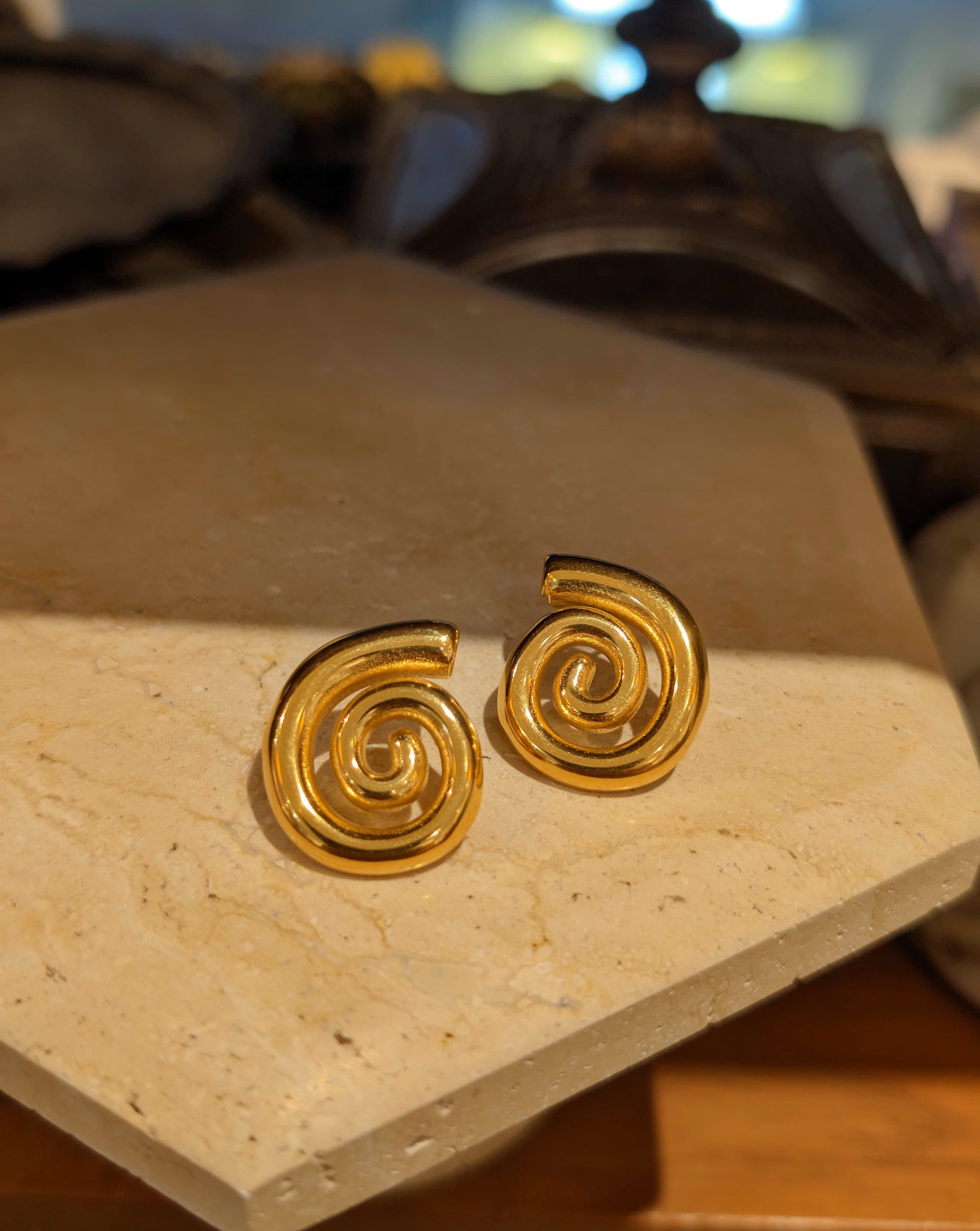 Spiral stainless steel earrings