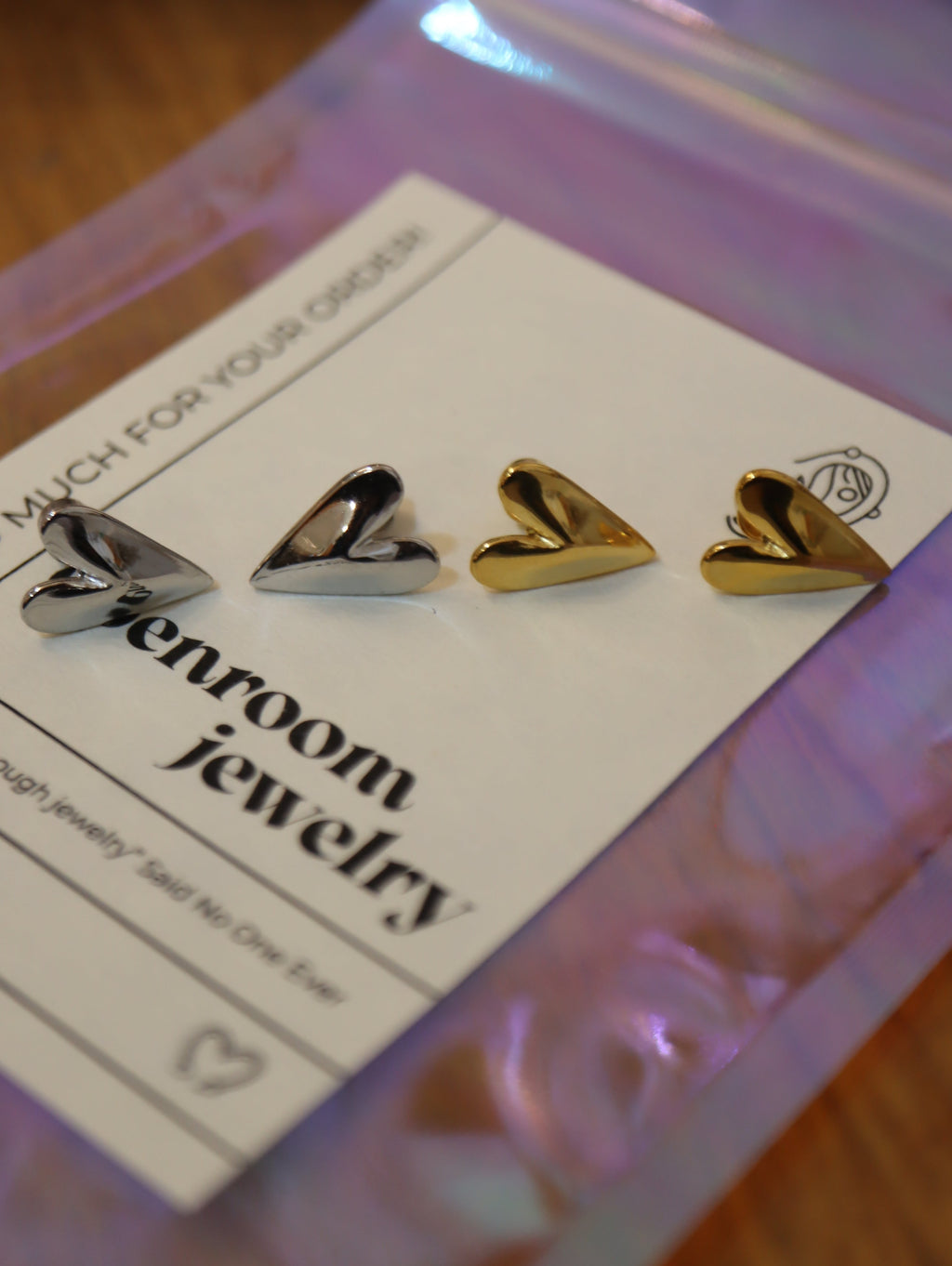 Elongated Heart stainless steel earrings