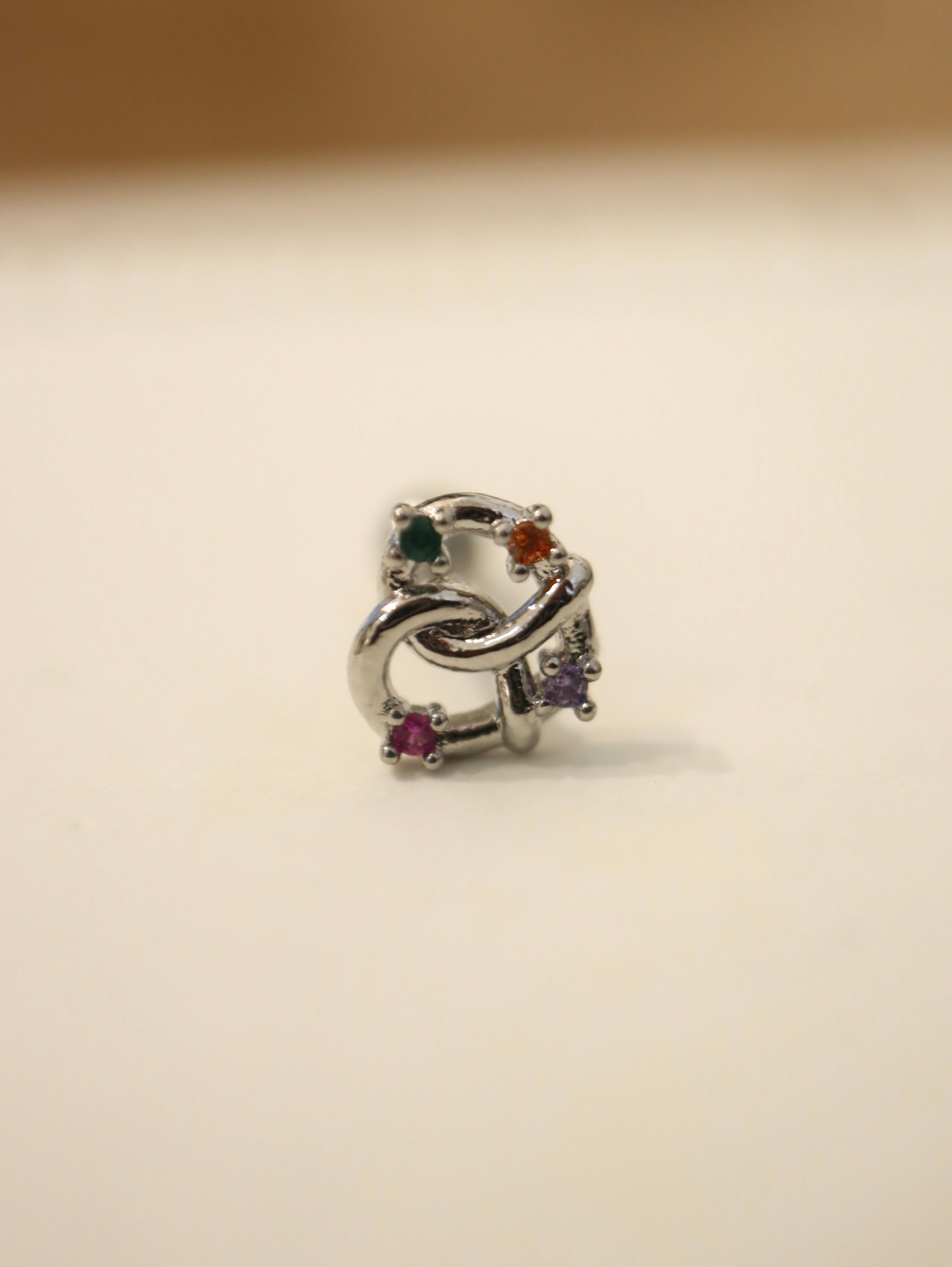 Pretzel Rainbow Stud Surgical Steel piercing earring