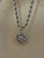Sunflower Rope Chain Stainless Steel Necklace