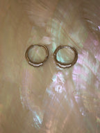 Half Braided Huggie Hoops Earrings