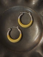 Mix tone stainless steel earrings