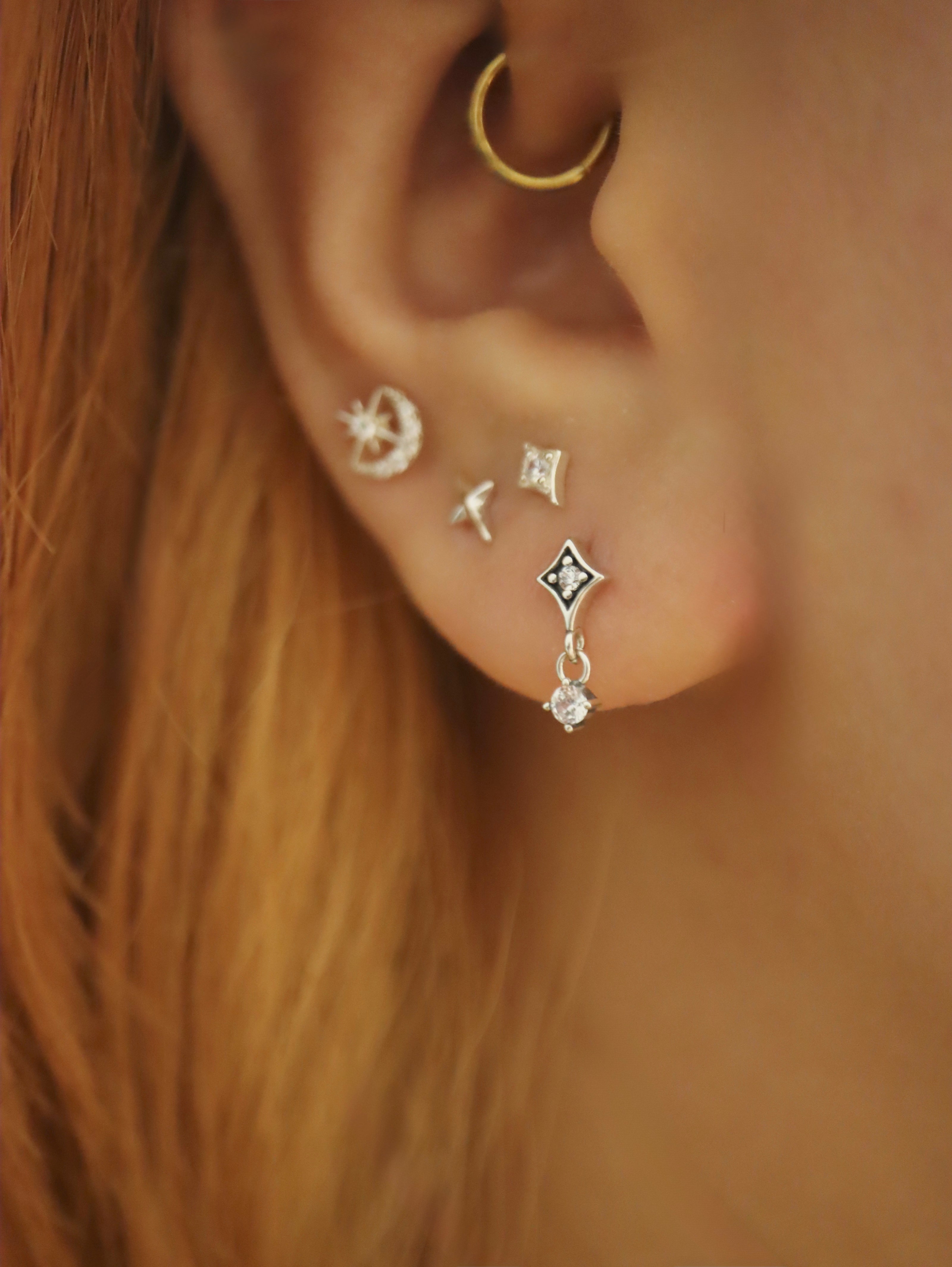 Astra Drop Stud 925 silver Piercing Earring (1pc)