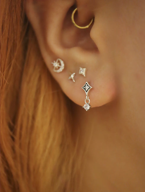 Astra Drop Stud 925 silver Piercing Earring (1pc)