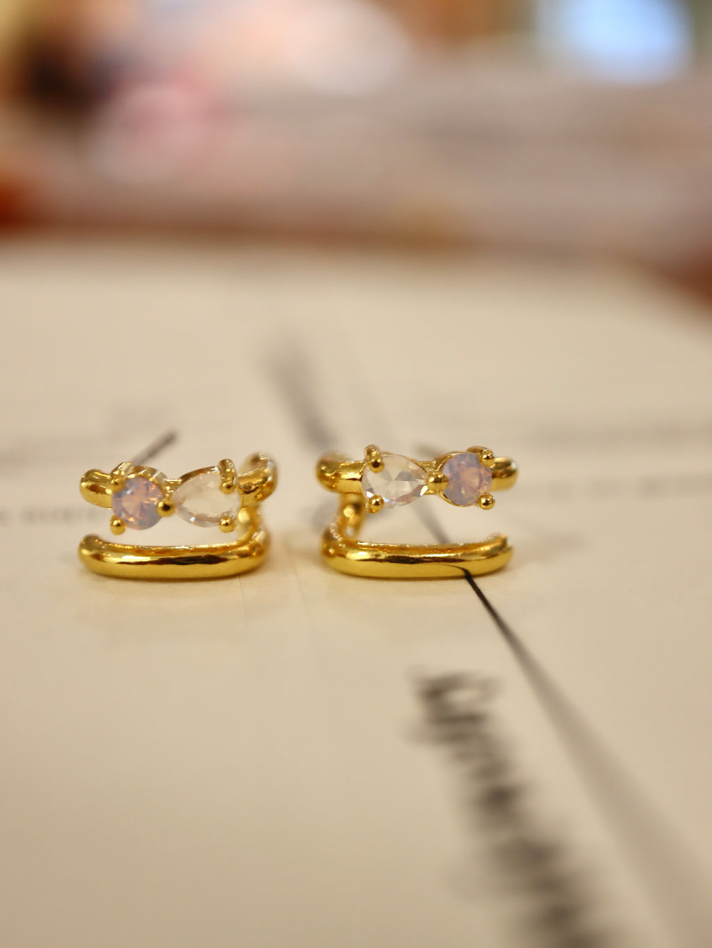 Double wrap cz earrings