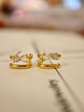 Double wrap cz earrings