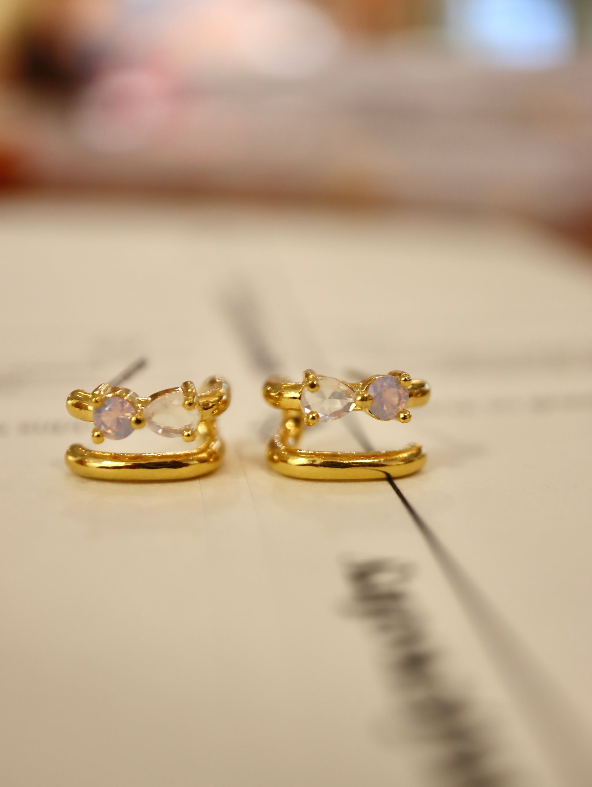 Double wrap cz earrings