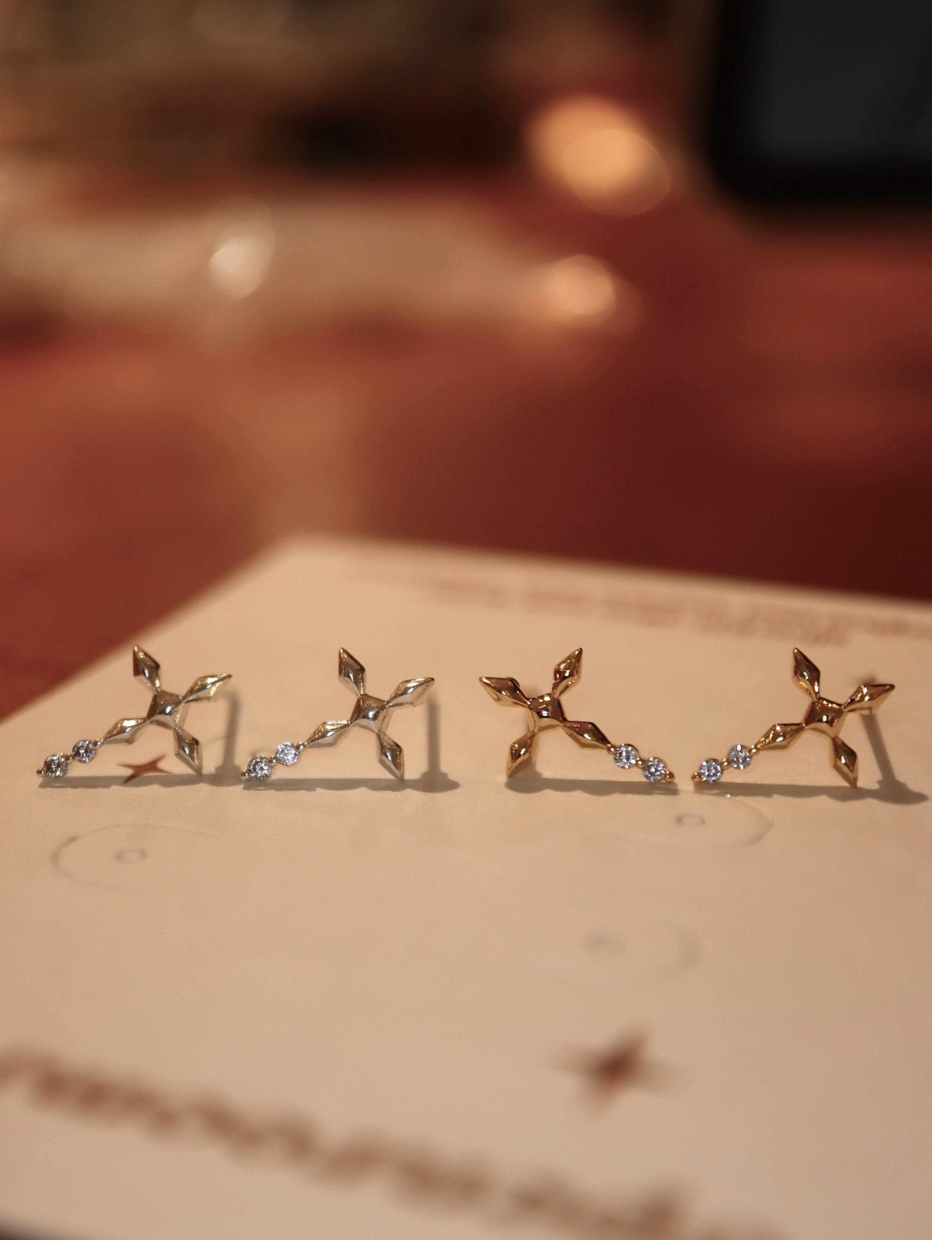 Aether Cross Brass Earrings