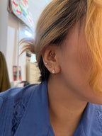 Oval cz stainless steel earrings