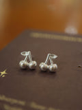 Lucent Cherry Stud 925 Silver Earrings