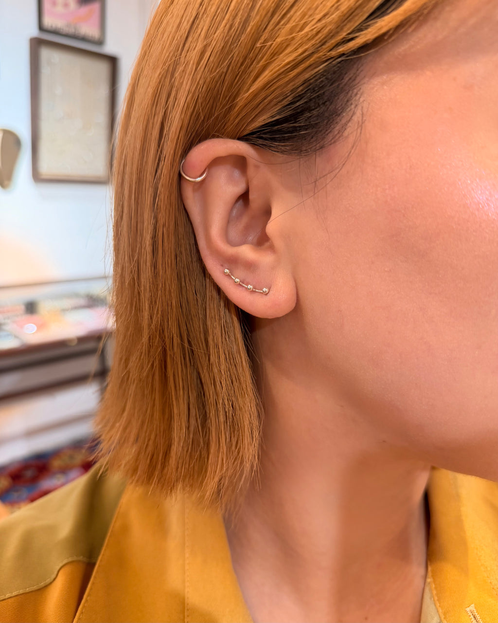 Silver 925 dot ear climber earring (1pc)
