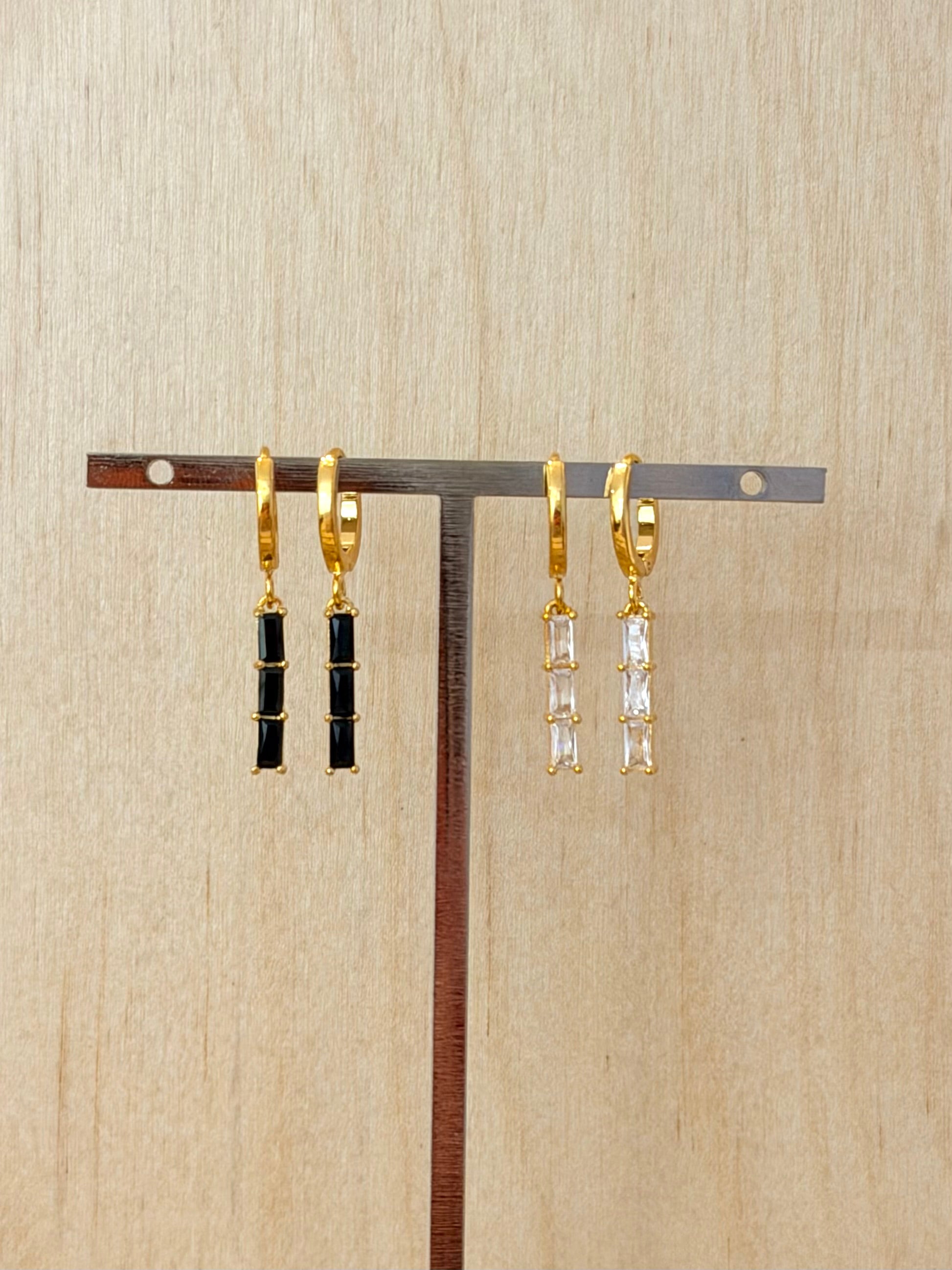 Triple Baguette CZ Earrings