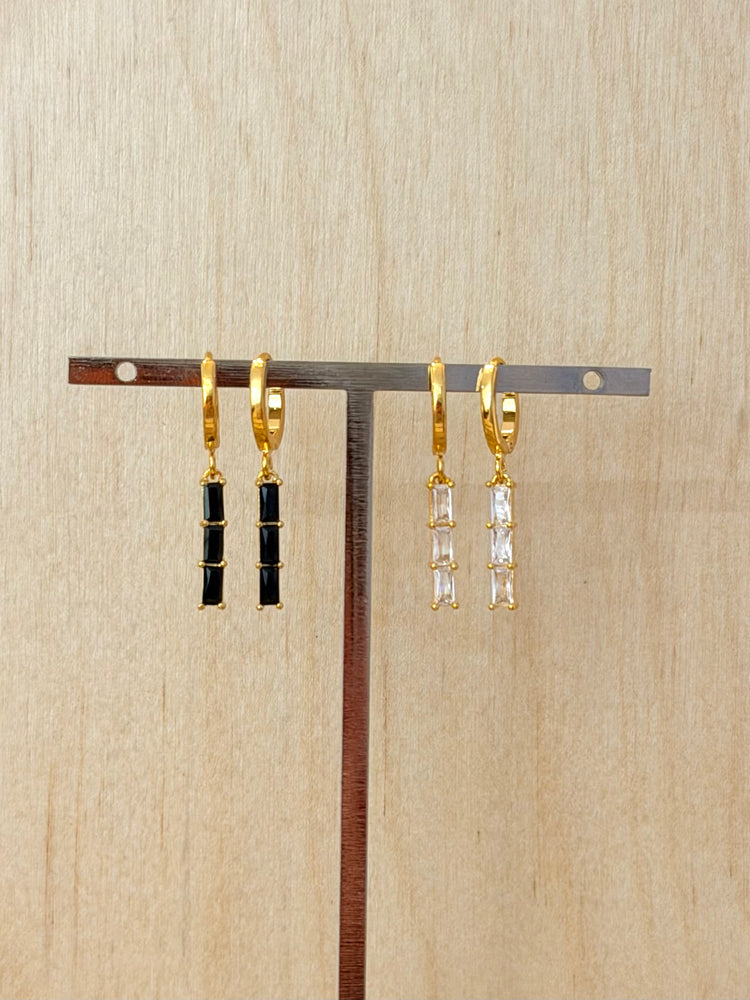 Triple Baguette CZ Earrings