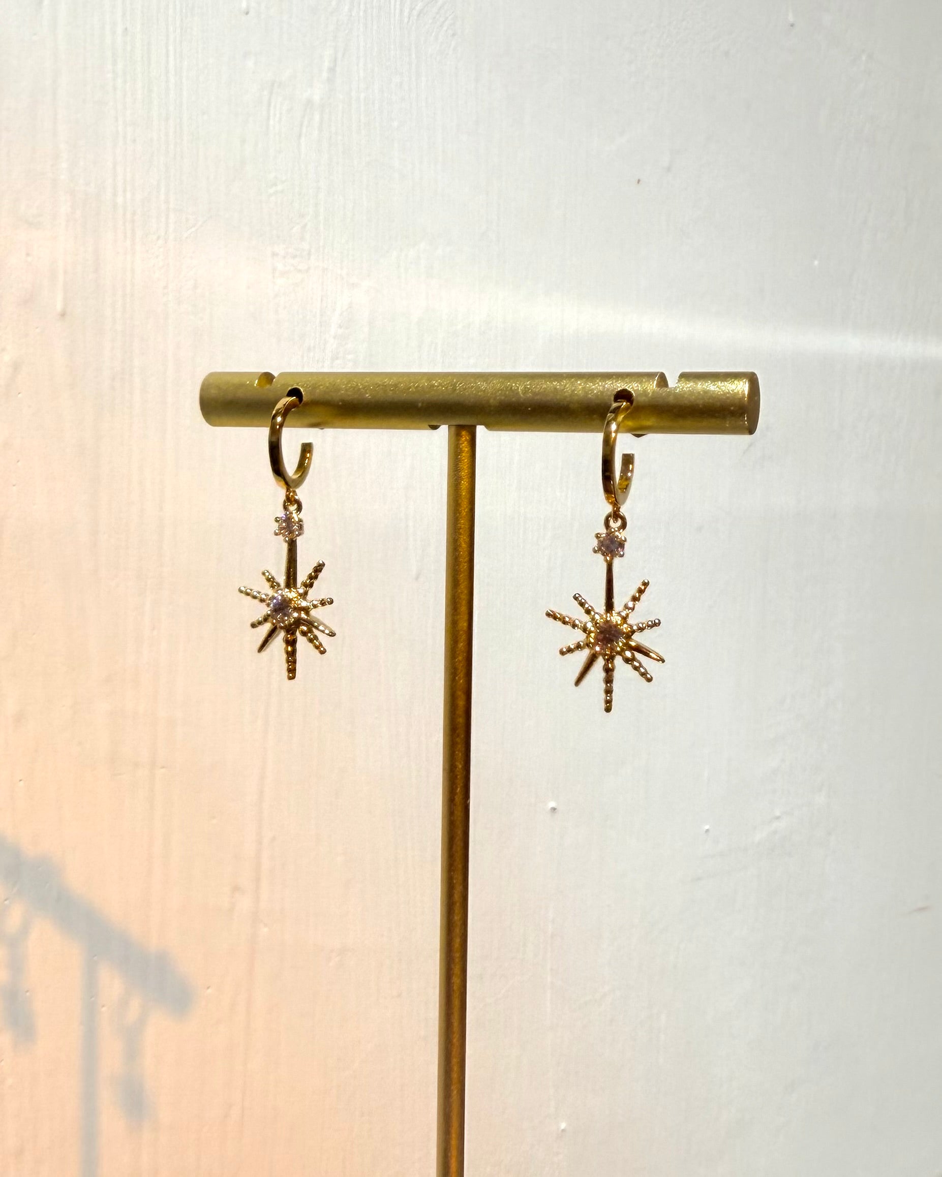 Hoop drop starburst earrings